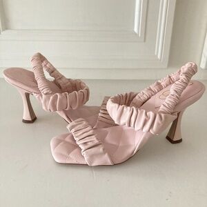 Sam Edelman Free People Marlena Strappy Ruched Pink Leather Heels